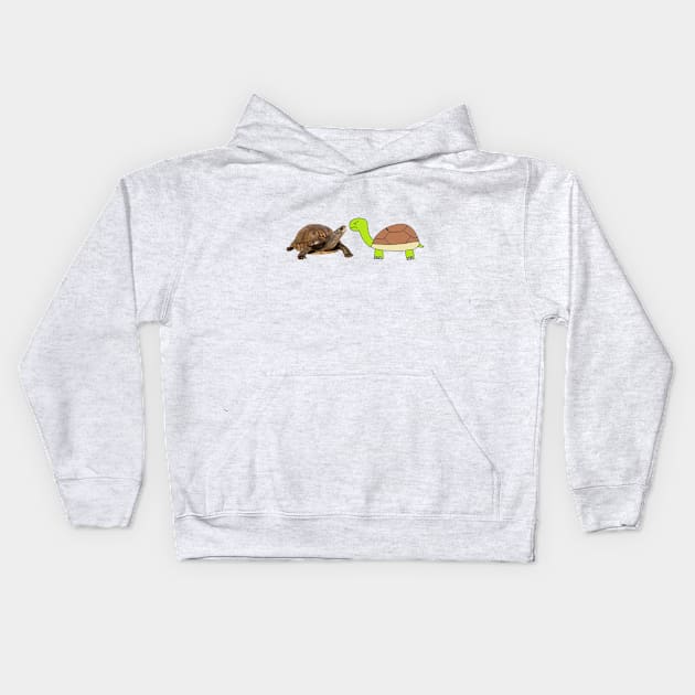 Turtle Fight Kids Hoodie by Noolan